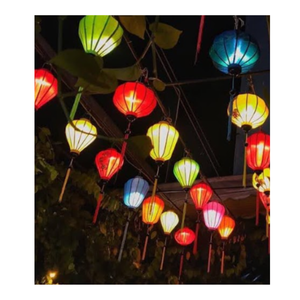 โคมไฟแขวนทำด้วยมือสไตล์โบราณโคมไฟผ้าไหมโคมไฟผ้าสีสันสดใส100% 99ข้อมูลทำด้วยมือ - Product Image 2