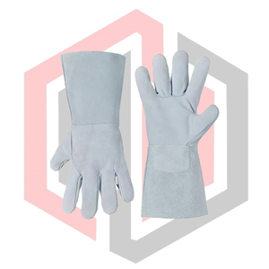 Premium Quality Tig Mig Welders Gloves Welding Safety Gloves Soft Leather Heat Resistance Grain Cowhide Leather Anti-Chemical <b>7</b> - Product Image 4