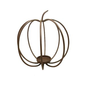 Bougeoir chauffe-plat citrouille en fil de fer personnalisable décoration d'Halloween noir mat pour utilisation sur table et exportation de gros - Product Image 1