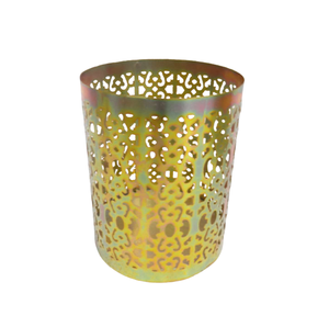 Bougie votive en fer décorative pour la maison Pot à bougie et bougeoir en or antique et décoration de table faite à la main - Product Image 1