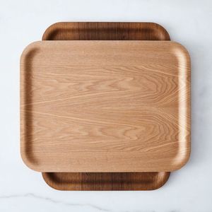 Vente en gros de plateau de service en bois de noyer rond brun rustique personnalisé, grandes et petites tailles, poignées décoratives, plateaux naturels SARVING - Product Image 1