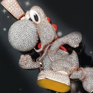 สร้อยคอจี้เพชรโมอิสเงินสเตอร์ลิงสำหรับเครื่องประดับแฟชั่น - Product Image 3