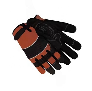 Gant de mécanicien en cuir synthétique avec style de paume rembourré avec fermeture à crochet et boucle Gants de sécurité de travail - Product Image 2