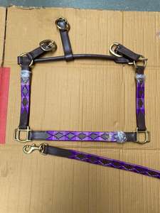 NIDA personalizado Color cuero caballo Polo Halter argentino Polo estilo latón duradero hebilla en relieve Logo uso ecuestre hecho - Product Image 4