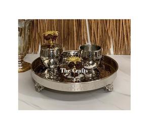 Serveur de dattes de collations en acier inoxydable avec plateau Serveur de chocolats de vaisselle de couleur argent de la meilleure qualité en vrac - Product Image 1