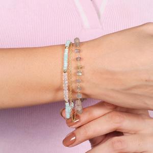Nueva Llegada: Pulseras de Amazonita, Labradorita, Topacio Azul y Pirita Chapadas en Oro, Modernas para Mujer - Product Image 3