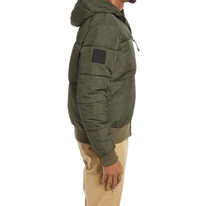 Chaqueta acolchada de invierno con cuello alto de lona de calle alta de alta calidad, tallas XL 4XL, abrigos cálidos de burbujas para exteriores, tela con cremallera - Product Image 6