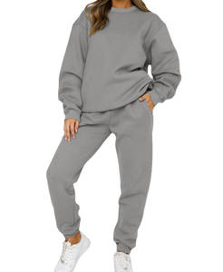 Alta calidad Ready Stock Mujeres Sudadera con capucha Sudaderas y Jogger Sudaderas Pantalones de chándal Sudadera con capucha Conjunto Gimnasio al aire libre Chándales en blanco - Product Image 3