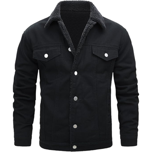 Chaqueta vaquera de retazos a prueba de viento de manga larga con botones personalizables para hombre de talla grande estilo Hip Hop invierno/primavera - Product Image 5