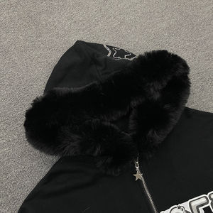 แจ็คเก็ตมีฮู้ดสำหรับทั้งชายและหญิง, 420gsm เฟรนช์เทอร์รี่ผ้าฝ้ายเทียมมีฮู้ดปักลายสำหรับทั้งชายและหญิง - Product Image 4