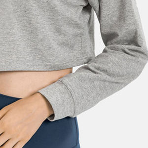 Sudadera Corta de Algodón para Mujer, Talla Grande, Transpirable, Ropa Deportiva para Gimnasio con Logotipo Personalizado para Ejercicio en Invierno, Gran Venta 2025 - Product Image 6