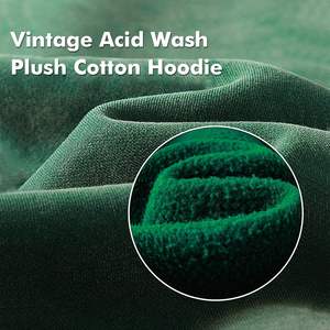 2024 Sanzaf Design Green Acid Stone Wash Hoodie 100% algodón de alta calidad estilo Vintage desgastado para hombres Casual ODM ropa - Product Image 3