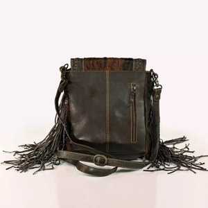 Bohemian Western High Quality Genuine Leather Portable <b>Sling</b> <b>Bag</b> Hand Tooling Fringe Cowgirl Style <b>Women's</b> Travel Wholesale - Product Image 3