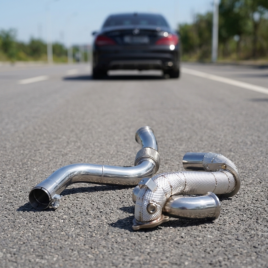 VantaFlow Smooth Finish With Heat Shield Straight Downpipe for Mercedes-Benz CLA250 2.0T 2014-2021