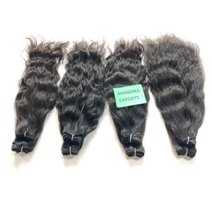 Extensiones de cabello humano natural de Temple, venta al por mayor, 100% mechones ondulados, cabello humano virgen alineado con cutícula, fabricación india - Product Image 6