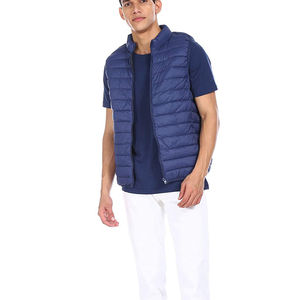 Wholesale Factory Custom OEM Reversible Quilted Gilet Jacket Sleeveless Zipper Winter <b>Vest</b> for <b>Men</b> 100% Polyester Puffer <b>Vests</b> - Product Image 3