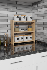 Étagère de rangement de cuisine en métal, étagère à épices, étagère de comptoir, organisateur de salle de bain, étagère de placard, étagère à épices en aggloméré - Product Image 4