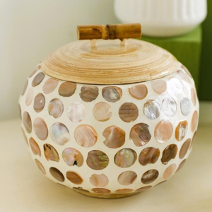 Handmade Spun <b>Bamboo</b> Bowl Decorative Bowl with Lid <b>Bamboo</b> Storage <b>Container</b> From Viet Nam - Product Image 2