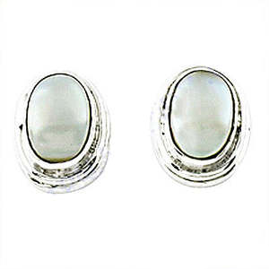 925 <b>Silver</b> Mother of <b>Pearl</b> Stud <b>Earrings</b> for Women Gift Product - Product Image 2