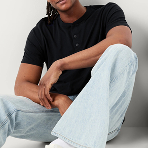 Oversized <b>Men's</b> Henley <b>T</b>-<b>Shirt</b> Plus Size Heavyweight Polyester/Cotton Ringer Streetwear Customizable Latest Design <b>T</b>-<b>Shirt</b> - Product Image 4