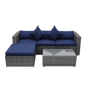 Ensembles de jardin imperméables meubles d'extérieur dessus de Table en verre meubles de patio en osier emballage en Carton 097 Soffa 5 pièces Phu Linh Vietnam - Product Image 1