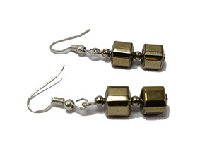 Ensemble de boucles d'oreilles pyrite en cristal Ensemble de bijoux mode boucles d'oreilles en cristal avec pierres précieuses de guérison perles cube Grossiste de bijoux pour femmes - Product Image 4