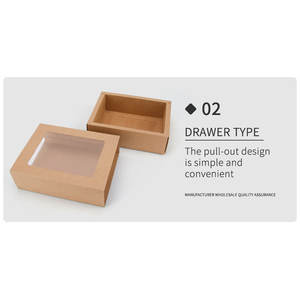 Caja de regalo de ventana visual extraíble negra, caja de papel de vaca abierta de ventana de Color sólido, caja de cajón de envoltura de regalo de vacaciones de piel de vaca - Product Image 5