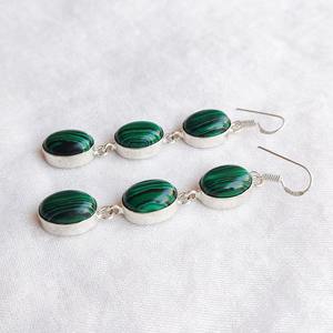 Malachite Multi-Stone Earrings 925 <b>Silver</b> Plated Handmade Crystal Dangle Earrings Boho Ear <b>Wire</b> <b>Jewelry</b> Gift <b>for</b> Her - Product Image 3