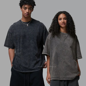 เสื้อยืดผ้าฝ้ายวินเทจสะพายไหล่สำหรับผู้ชายเสื้อยืดโอเวอร์ไซซ์ทรงหลวมโอเวอร์ไซซ์ซักได้น้ำหนักมาก - Product Image 3