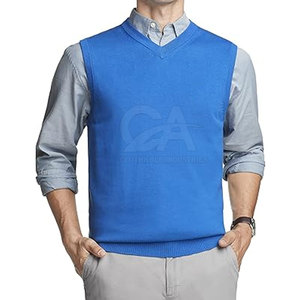 Logo personnalisé pour hommes Pull sans manches à la mode pour hommes Pull sans manches en tricot Gilet Top pour la superposition - Product Image 3