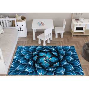 Alfombra de Cactus con Patrón Abstracto Natural, Alfombra Grande Estampada, Alfombra de Chenilla - Product Image 4