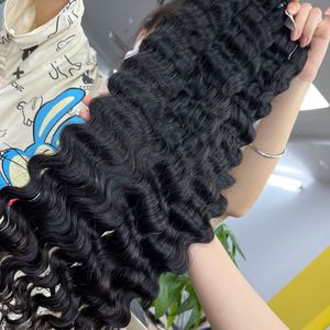 Tupé de cabello humano para mujer con ondas naturales vietnamitas virgen 100%, doble dibujado, largo, negro, 20 pulgadas - Product Image 4