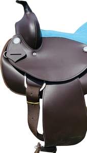 Selle Western équestre classique personnalisée de haute qualité avec arbre en fibre Logo personnalisé pour l'équitation synthétique de piste de course de baril - Product Image 2