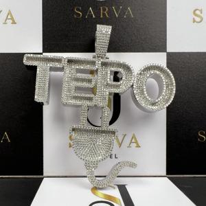 Plata de Ley 925 Iced Brilliant Cut VVS Diamond IGI Certified Fine Pendants Charms 14K Gold Name Letter Vintage Custom Unisex - Product Image 1