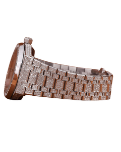 Reloj Clásico con Esfera Blanca y Oro Blanco, con Diamantes Moissanite de Corte Redondo, Caja de Lujo, Última Moda para Hombre - Product Image 2