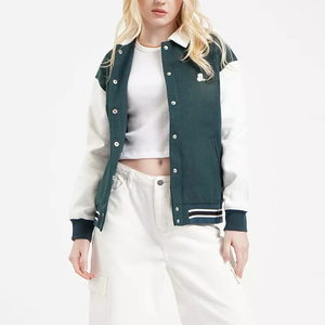 Servicio OEM ODM para Minoristas, Chaqueta Universitaria de Manga Larga para Mujer, Estilo Urbano, Chaqueta Universitaria Corta de Béisbol para Mujer, Uniformes Universitarios para Invierno - Product Image 1
