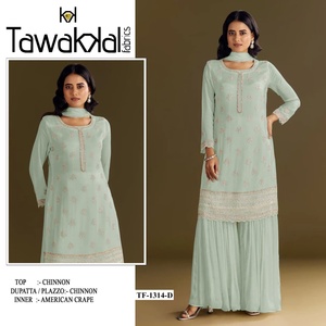 Recién llegado, Chinon con bordado, traje Salwar, fabricante y proveedor de moda para mujer de Surat a la tarifa más baja - Product Image 2