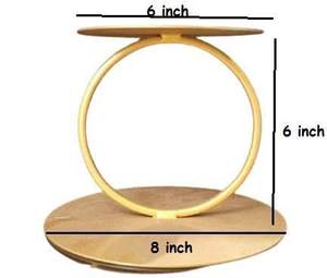 Gold Two-Tier <b>Cake</b> Stand Metal Powder Coated Shape Design for <b>Wedding</b> Birthday Anniversary Celebration Two-Story <b>Cake</b> Placement - Product Image 6