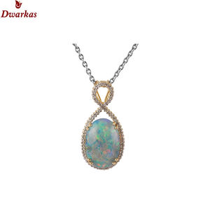 Nouveau collier créatif en argent sterling 925 plaqué or avec opale éthiopienne blanche CZ multi-pierres précieuses pour les fêtes - Product Image 5