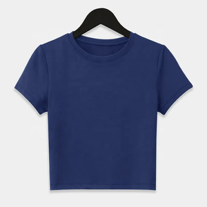 Camiseta Básica de Algodón 100% para Mujer, Camiseta Corta al por Mayor, Camisetas de Manga Corta con Cuello Redondo para Mujer 2026 - Product Image 2
