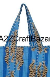 Sac fourre-tout à bandoulière longue en coton pur 100 % fait à la main pour femmes - Design bohème indien écologique de Jaipur - Product Image 2