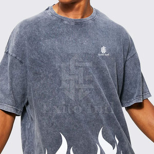 เสื้อยืดผู้ชายแบบฟอกสี แห้งเร็ว ระบายอากาศได้ดี ผ้าฝ้าย ปรับแต่งได้ แฟชั่นกลางแจ้ง ขายส่ง - Product Image 2