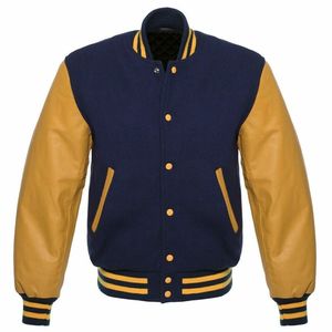 Customized Wool Body <b>Leather</b> Sleeves Varsity Jackets Men Women Stand Collar Street Style CollegeBaseballjacket for men - Product Image 6
