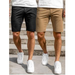 กางเกงขาสั้นชิโนผ้าฝ้ายทวิลคุณภาพสูงสำหรับผู้ชาย มีกระเป๋าข้าง กางเกงขาสั้นสั่งทำพิเศษ พร้อมลายพิมพ์และย้อมสีพื้น จากบังกลาเทศ - Product Image 1