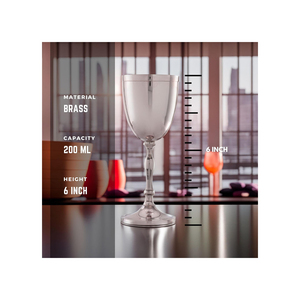 Copa de Vino de Plata y Latón de Alta Calidad |   Elegante Vaso de Vidrio para Cócteles, Whisky y Cena, Ideal para Salón, Bar, Fiestas y Venta al por Mayor - Product Image 2