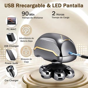 Rasoir électrique 5 en 1 pour hommes, rechargeable par USB, étanche IPX7, avec écran LED, lavable - Product Image 4