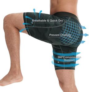 Shorts de compression ajustés pour hommes, haute qualité, pour gym et yoga, en tissu Spandex, anti-transparence, confortables, taille élastique - Product Image 4