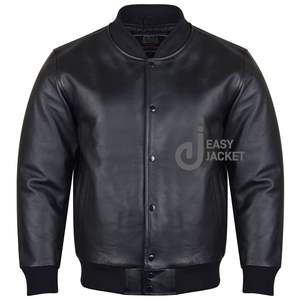 2025 nuevas chaquetas para hombre, fabricantes de ropa personalizada, ropa de calle con manga de cuero PU personalizada, chaqueta universitaria Letterman para hombre - Product Image 1