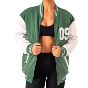 Vente en gros 2025 grandes tailles vestes universitaires pour femmes logo personnalisé plaine Letterman doublure en polyester coton vierge imperméable - Product Image 6