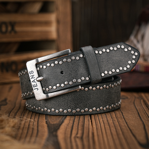 Ceinture en cuir de vache véritable de style du Pakistan Boucle ardillon avec logo personnalisé Utilisation double face - Product Image 2